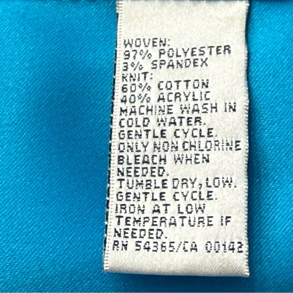 Allison Daley Petite, Women's Long Sleeve Front Zipper Jacket, Turquoise, Sz 14P